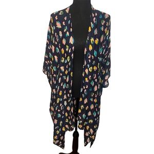 Laundry by Shelli Segal One Size Kimono Wrap Cover Up 100% Viscose Boho Festival